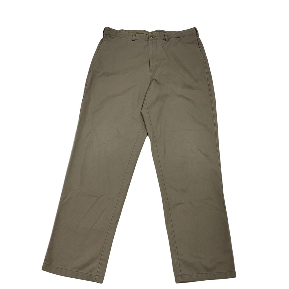 Men's Khaki Cabela's Outfitter Series Pants Adjustable Waist Flat Front 40 X 34 - Picture 2 of 12